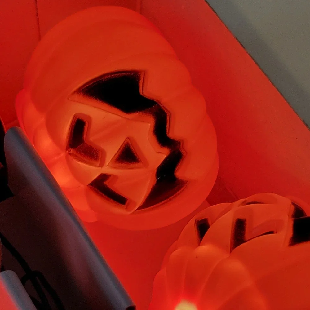 Vintage Walmart String Of 10 Halloween Jack O Lantern Pumpkin Lights - Tested